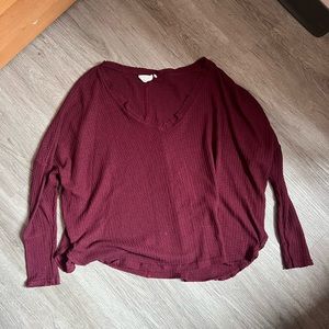 Maroon urban outfitters waffle long sleeve